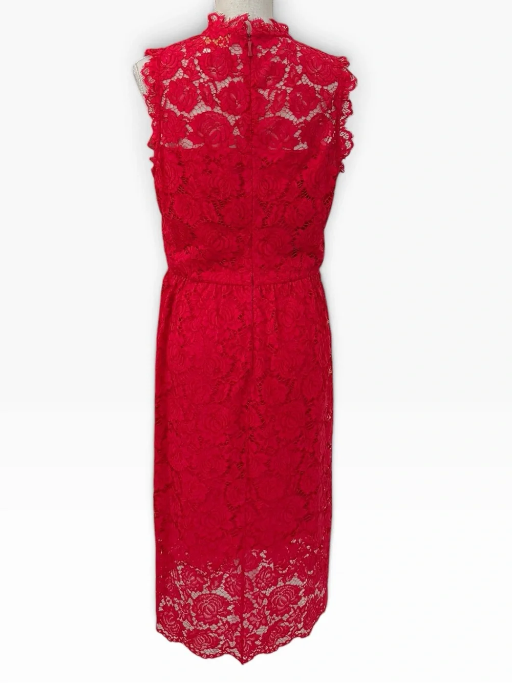 Kate Spade New York Poppy Floral Lace Midi Dress Red Size 14